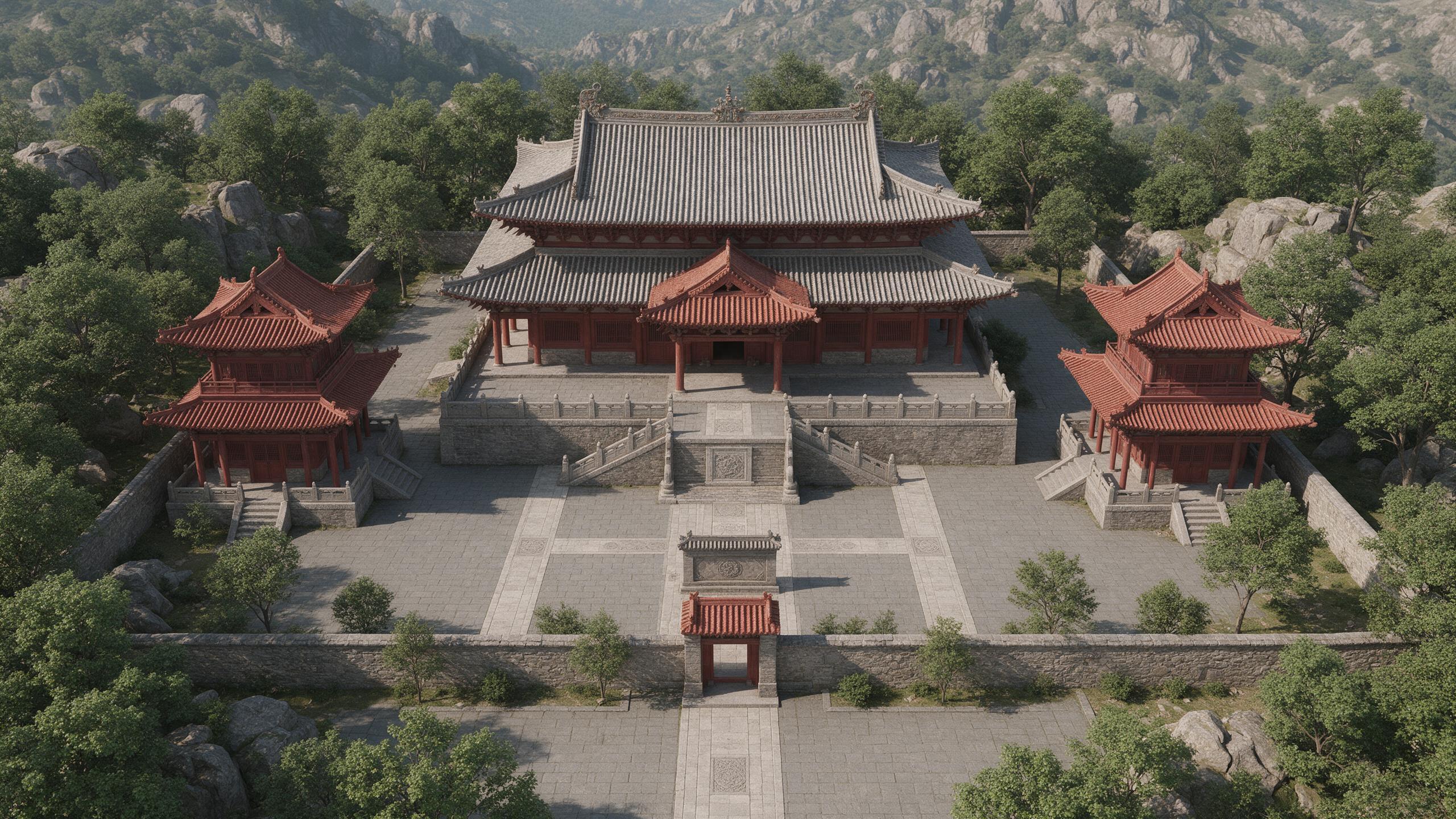 古建筑院落倾斜摄影三维模型成果示例